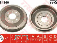 Tambur frana FIAT GRANDE PUNTO (199) (2005 - 2020) TRW DB4360