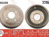 Tambur frana FIAT PANDA (169) (2003 - 2016) TRW DB4398