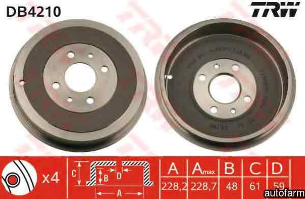 Tambur frana FIAT UNO 146A/E TRW DB4210