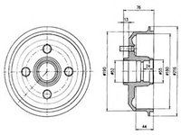 Tambur frana FORD COURIER caroserie (F3L, F5L) (1991 - 1996) DELPHI BF229