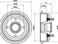 Tambur frana FORD COURIER caroserie (F3L, F5L) - OEM - MEYLE ORIGINAL GERMANY: 7155237033|715 523 7033 - W02400341 - LIVRARE DIN STOC in 24 ore!!!