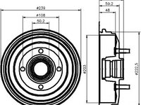 Tambur frana FORD FIESTA Mk III (GFJ), FORD FIESTA caroserie (FVD) - TEXTAR 94018400