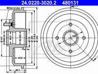 Tambur frana FORD FOCUS Clipper (DNW) (1999 - 2007) ATE 24.0220-3020.2