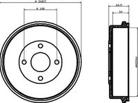 Tambur frana FORD MONDEO (GBP), FORD MONDEO combi (BNP), FORD MONDEO Mk II (BAP) - HELLA PAGID 8DT 355 300-181