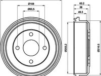 Tambur frana FORD MONDEO II BAP TEXTAR 94015100