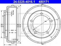 Tambur frana FORD TRANSIT platou / sasiu (FM, FN) (2000 - 2006) ATE 24.0225-4016.1 piesa NOUA