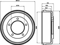 Tambur frana FORD TRANSIT platou sasiu FM FN TEXTAR 94024600