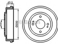 Tambur frana HONDA ACCORD Mk III (CA), HONDA CIVIC Mk IV limuzina (EG, EH), HONDA CIVIC Mk IV cupe (EJ) - BOSCH 0 986 477 081