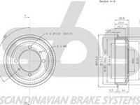 Tambur frana HYUNDAI ACCENT I X3- sbs 1825253405