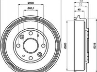 Tambur frana MAZDA MX-3 EC TEXTAR 94028500