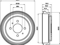 Tambur frana MITSUBISHI CARISMA DA TEXTAR 94026100