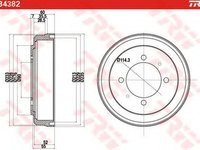 Tambur frana MITSUBISHI LANCER IV C6 A C7 A TRW DB4382