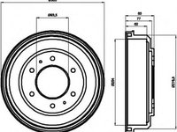 Tambur frana MITSUBISHI PAJERO II V3 W V2 W V4 W HELLA 8DT355302291