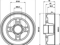 Tambur frana NISSAN MARCH III (K12), NISSAN MICRA C+C (K12), NISSAN NOTE (E11) - TEXTAR 94026800