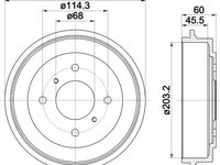 Tambur frana NISSAN PRIMERA (P10), NISSAN PRIMERA Hatchback (P10) - HELLA PAGID 8DT 355 300-311