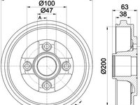 Tambur frana OPEL AGILA (A) - OEM - MAXGEAR: 19-2748 - W02771733 - LIVRARE DIN STOC in 24 ore!!!