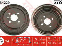 Tambur frana OPEL ASTRA G Cabriolet (F67) (2001 - 2005) TRW DB4229