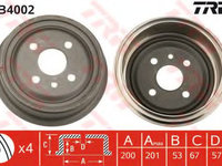 Tambur frana OPEL ASTRA G hatchback (F48_, F08_) (1998 - 2009) TRW DB4002