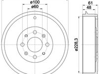 Tambur frana OPEL CORSA C caroserie (F08, W5L) - OEM - MAXGEAR: 19-2239 - W02746264 - LIVRARE DIN STOC in 24 ore!!!