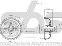 Tambur frana OPEL CORSA C caroserie F08 W5L sbs 1825253621