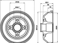 Tambur frana OPEL CORSA C (F08, F68) (2000 - 2009) TEXTAR 94024100