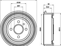 Tambur frana OPEL KADETT C combi, OPEL KADETT C City, OPEL KADETT C cupe - HELLA PAGID 8DT 355 301-171