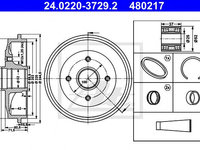 Tambur frana PEUGEOT 1007 (KM_) - OEM - MAXGEAR: 19-3681 - LIVRARE DIN STOC in 24 ore!!!