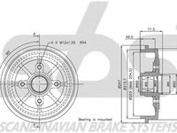 Tambur frana PEUGEOT 206 SW 2E K sbs 1825251910