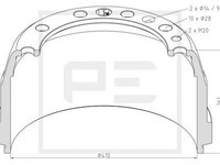 Tambur frana punte fata (14607000A PETERS ENNEPETAL) VOLVO