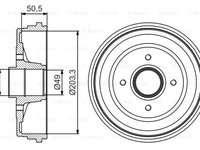 Tambur frana puntea spate (0986477206 BOSCH) RENAULT