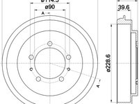 Tambur frana puntea spate (94037400 TEXTAR) MITSUBISHI