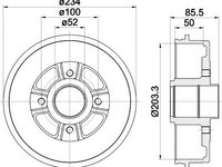 Tambur frana RENAULT LAGUNA I I (B56_, 556_) - HELLA PAGID 8DT 355 301-391