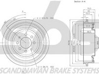 Tambur frana RENAULT LAGUNA II Grandtour KG0 1 sbs 1825253909