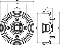 Tambur frana RENAULT TRAFIC bus (T5, T6, T7), RENAULT TRAFIC Van (T1, T3, T4), VAUXHALL ARENA Van - TEXTAR 94030800