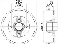 Tambur frana RENAULT TWINGO I C06 HELLA 8DT355301401