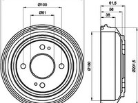 Tambur frana ROVER 200 (XH), HONDA CRX (AF, AS), HONDA CIVIC Mk IV limuzina (EG, EH) - TEXTAR 94017500