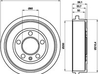 Tambur frana SEAT Ibiza III Hatchback (6L) (An fabricatie 02.2002 - 11.2009, 60 - 180 CP, Diesel, Benzina) - Cod intern: W20162111 - LIVRARE DIN STOC in 24 ore!!!