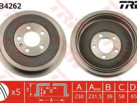 Tambur frana SKODA ROOMSTER Praktik (5J) TRW DB4262