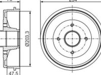 Tambur frana Spate DACIA LOGAN, LOGAN II, SANDERO, SANDERO II, RENAULT LOGAN I 0.9-1.6LPG 09.04-