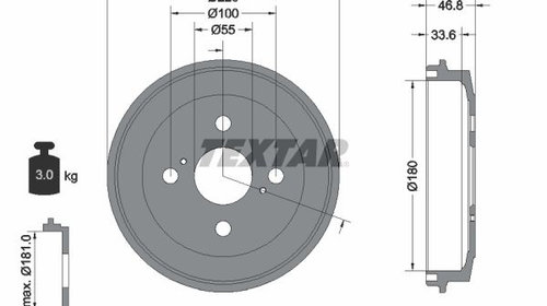 Tambur frana TEXTAR 94036400