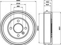 Tambur frana VOLVO 460 L 464 HELLA 8DT355301341