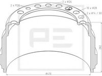 Tambur frana VOLVO FH 12, VOLVO FH 16, VOLVO FL 10 - PE Automotive 146.086-00A