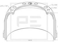 Tambur frana VOLVO FH 12, VOLVO FH 16, VOLVO FL 10 - PE Automotive 146.088-00A