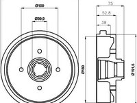 Tambur frana VW ATLANTIC I (16), AUDI FOX (80, 82, B1), AUDI 4000 (81, 85, B2) - TEXTAR 94006600