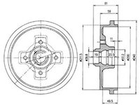 Tambur frana VW CADDY II pick-up 9U7 DELPHI BF310