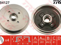 Tambur frana VW GOLF 3 Cabriolet (1E7) (1993 - 1998) QWP WBDR107