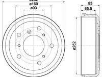 Tambur frana VW LT28-50 bus (281-363), VW LT28-50 caroserie (281-363), VW LT28-50 platou / sasiu (281-363) - TEXTAR 94005100