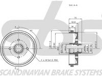 Tambur frana VW POLO 6N1 sbs 1825254708