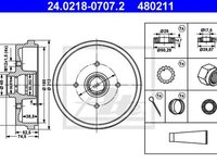 Tambur frana VW POLO caroserie 6NF ATE 24021807072