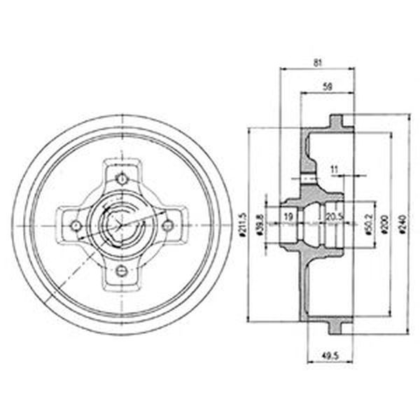 Tambur frana VW POLO Variant 6KV5 DELPHI BF310